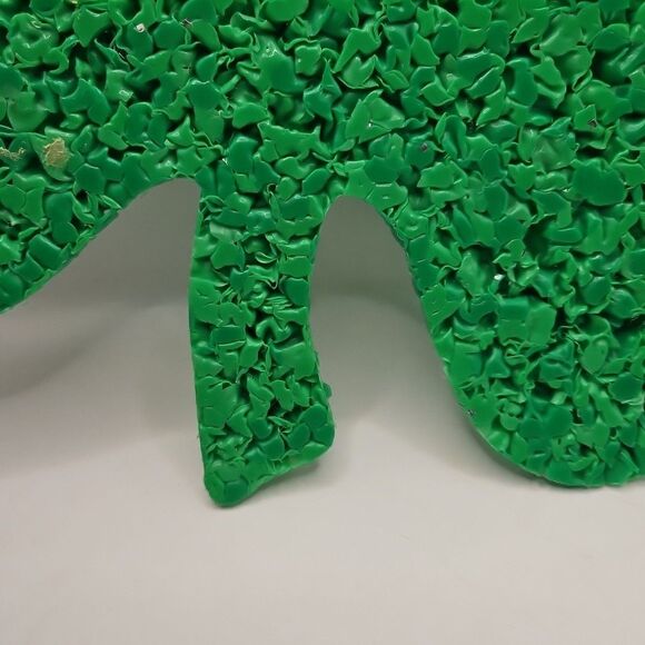 Vtg 10" H Melted Popcorn Plastic Decor St Patricks Day Holiday Green Clover Leaf - Picture 10 of 16